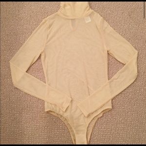 NWOT Nude Mesh Bodysuit